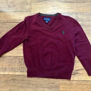 Ralph Lauren Burgandy V-neck Sweater